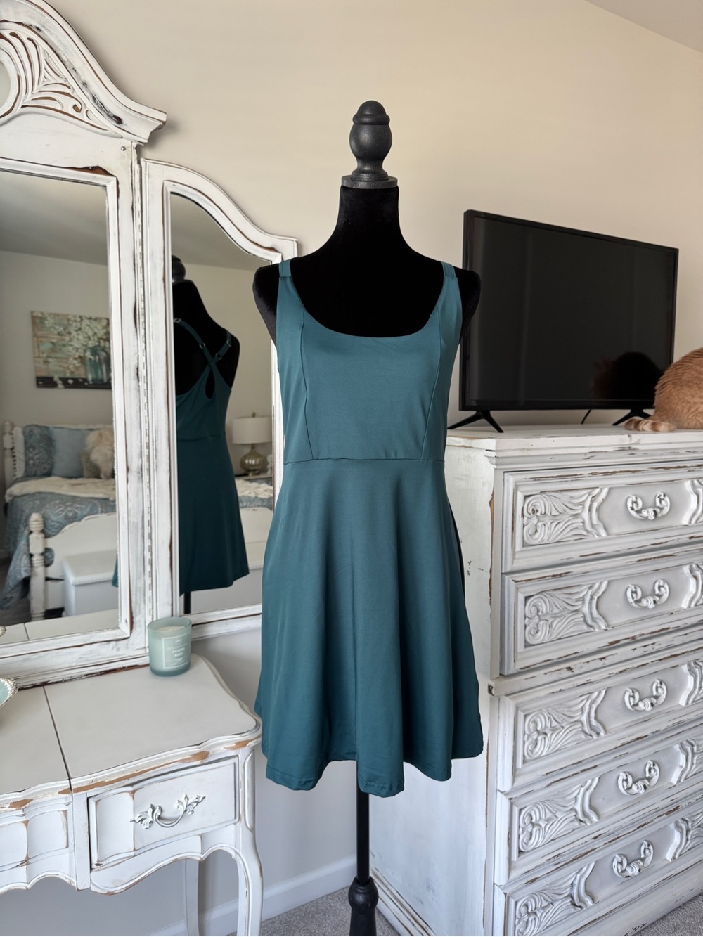 Teal Fit-and-Flare Tennis/Golf Dress